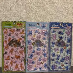 【ディズニー】プチドロップシール スティッチ バンビ 三種セット