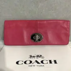 COACH コーチ ターンロック レザークラッチバッグ 希少のサムネイル