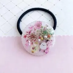 レジン＊横向きうさぎちゃん フラワー ヘアゴム⟡.·*. - メルカリ