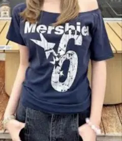 SHEENA ロゴプリント ショート丈Tシャツ