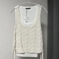 ZARA コントラストベスト　Tシャツ M