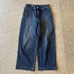 【300円オークション】無印良品 ワイドデニムパンツ インディゴブルー 極太のサムネイル