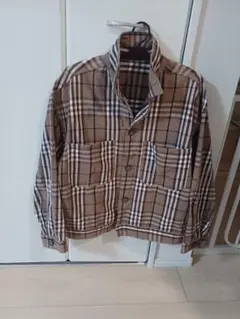 ブラウン系チェックネルシャツ　ジャケットアウター