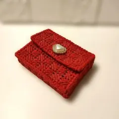 ㊾ポーチ（カード1枚収納付き）レッド