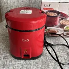 D&S 炊飯器 赤 0.5〜1合炊き　ミニライスクッカー