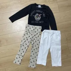 110cmまとめ売 女の子 薄手トレーナー、petit mainズボン　合計3点