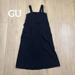 GU テックジャンパードレス サロペットワンピース 黒 Sのサムネイル