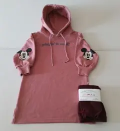 ワンピース(フード付き)　ミッキーマウス　新品スパッツ　95cm　セット売り