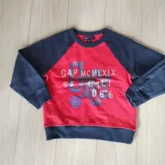 GAP Kids トレーナー 110cm レッド/ダークグレー