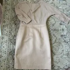 クードシャンス coup de chanceベージュドレープネック タイトドレス