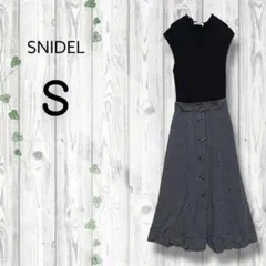 .スナイデル　ドッキングワンピース　ドット　ノースリ　水玉　ポケット　左ファスナ