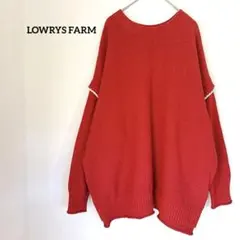 LOWRYS FARM ニット セーター 赤 白ライン オーバーサイズ ゆるだぼのサムネイル