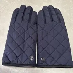 クロコダイル　ネイビー キルティング手袋　レディース