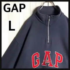 3166【あいみょん着用】オールドギャップ 刺繍ロゴ ハーフジップ スウェット