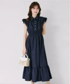 tocco closet リボンレースシャツワンピース