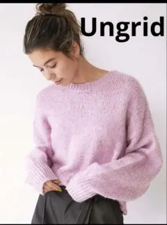 アングリッド Ungrid カラーモヘア混ルーズニット ピンク