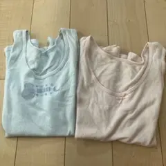 メッシュタンクトップ2枚セット（クマ・星、リボン）　女の子　130 綿100%