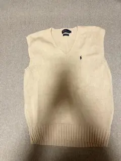 Polo by Ralph Lauren ベージュ Vネック ニットベスト L