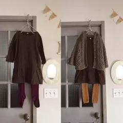 値下げ☆muji ドット柄チュニックワンピ＊ブラウン120cm