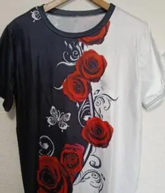 バラデザイン Tシャツ 黒白
