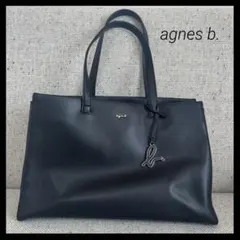 agnes b. アニエスベー トートバッグ ブラック　レザー　A4 ミニポーチのサムネイル