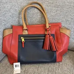 COACH レザートートバッグ A4可 美品 タッセル付 バイカラー