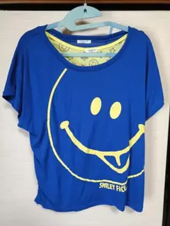 SMILEY FACE 半袖Tシャツ アンサンブル ブルー イエロー Mのサムネイル