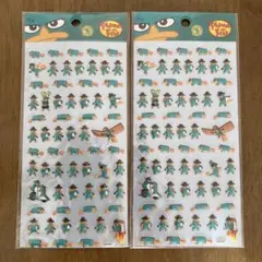 フィニアスとファーブ カモノハシペリーぷっくりシール 2枚セット ディズニー