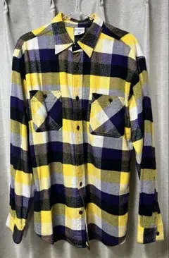 Columbiaフランネルネルシャツ イエロー系チェック