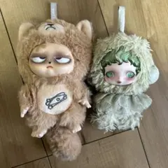 ポップマート ぬいぐるみ2点セット LABUBU SKULLPAND