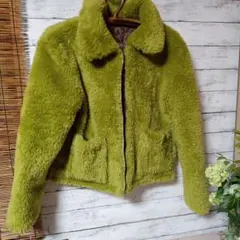 フリースジャケット CCロゴ付きリバーシブル 黄緑