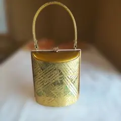 ゴールドストライプ模様和装用バッグ