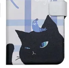 【新品未使用】iPhone6/6s 手帳型携帯ケース 黒猫 鳥