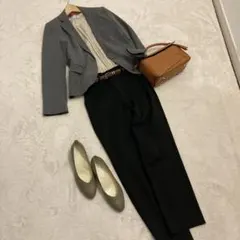 オフィスカジュアル きれいめコーデ売り 3点セット カシミヤ混トップス