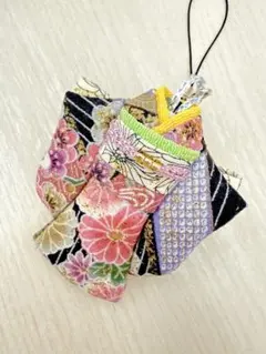 【91】一点物 和柄ちりめんミニ着物ストラップ｜スマホ・バッグに◎ プレゼントに