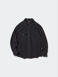 【UNIQLO】ジャージーオーバーシャツ Lサイズ　09BLACK