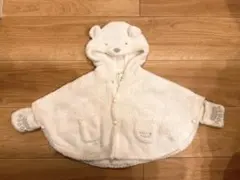 ジェラートピケ　ベビー フリース 白クマポンチョ 70-80cm