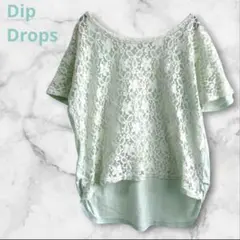 ディップドロップス トップス カットソー 半袖 ミントグリーン レース 春夏のサムネイル