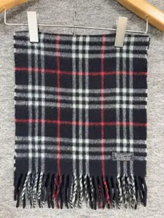 Burberry's マフラー カシミヤ100% ノバチェック ネイビー