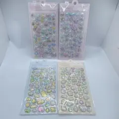 3Dレリーフクリスタルシール スパークリング 4種セット 兎 オーロラ