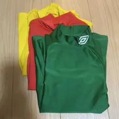 3枚セットUmbro 長袖アンダーシャツ 150 緑赤黄