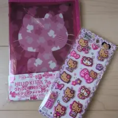 正規品　キティ　マシュマロシール　日焼け　ヒョウ柄　A5クリアファイルケース