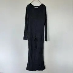【ナノユニバース】　ウール混　ニットロングワンピース　グレー　フリー