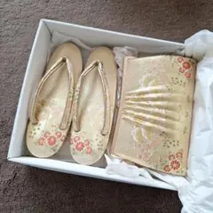 プ*ア様 和装用草履とバッグセット ゴールド