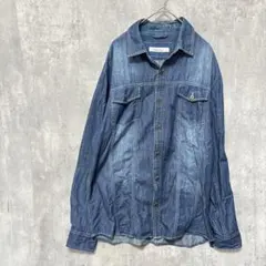 【美品】Confirm デニムシャツ Lサイズ ウォッシュ加工 ダブルポケット春のサムネイル