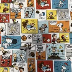 【輸入生地】110x45cm スヌーピー スポーツ コミック