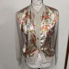 【訳あり】サルヴァトーレフェラガモ スカーフコンビニットカーディガン シルク