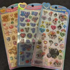 うるちゅるPOPシール 3枚セット　なっとうちゃん　エンジェルブルー　パワパフ