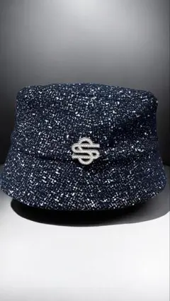 ★ビジュー付きネイビー バケットハット★