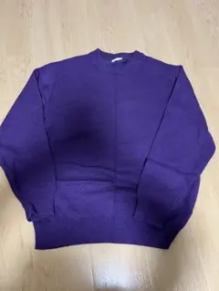 GU 紫色 クルーネック ニットセーター Lサイズ